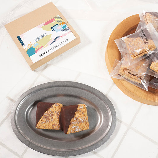 【送料無料、ポスト投函】BLOCK BLOCK TOKYO ショコラバスクチーズクッキー(ショコラ)4個入/HAPPY BITHDAY シール付