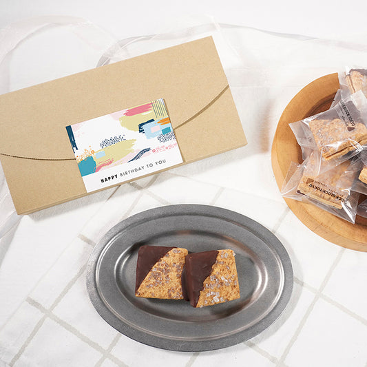 【送料無料、ポスト投函】BLOCK BLOCK TOKYO ショコラバスクチーズクッキー(キャラメル)8個入り/HAPPY BITHDAY シール付