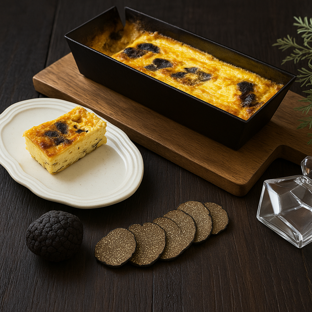 お酒と楽しむ甘くないバスクチーズケーキ(黒トリュフ)