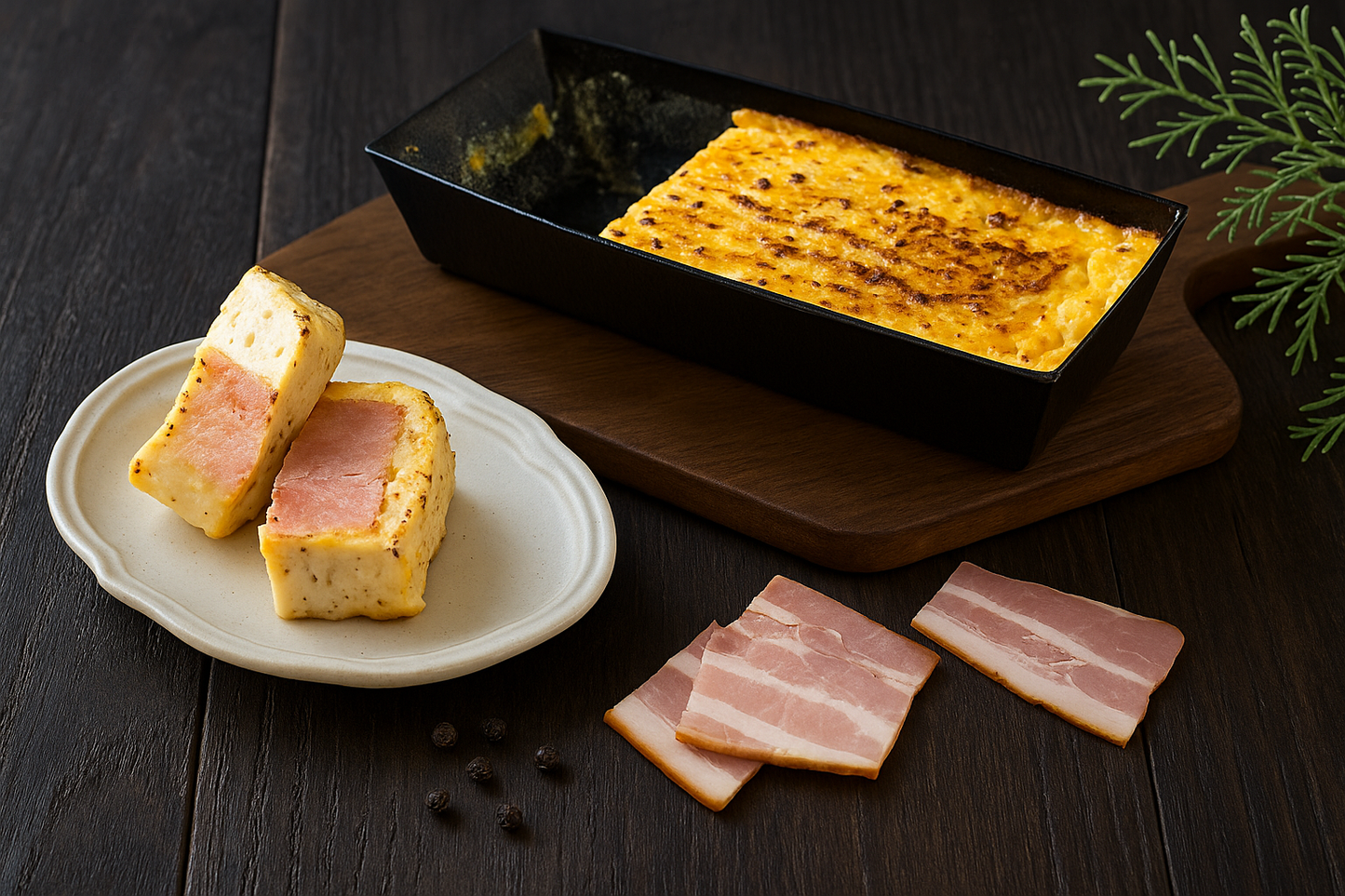 お酒と楽しむ甘くないバスクチーズケーキ(ベーコン&ペッパー)