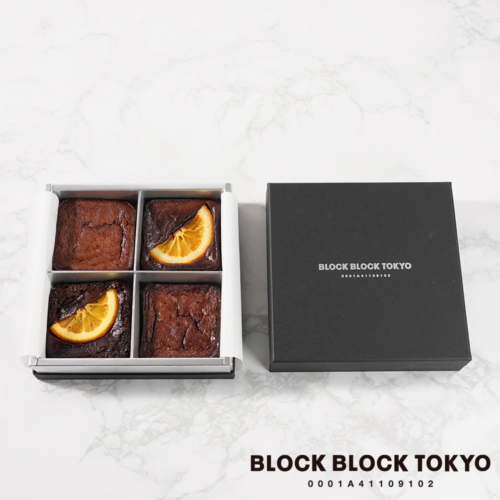 BLOCK BLOCK TOKYO バスクチーズケーキ/ギフトボックスショコラアソート(ショコラ・ショコラオレンジ Mix 4個入り)