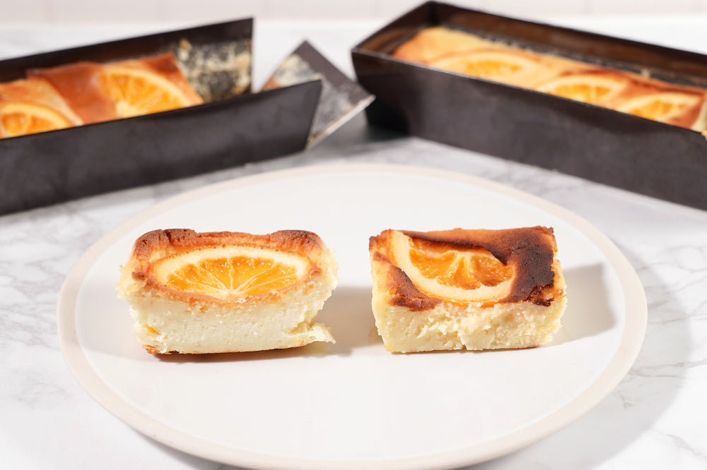 バスクチーズケーキ＆ベイクドチーズケーキ（オレンジ）食べ比べセット