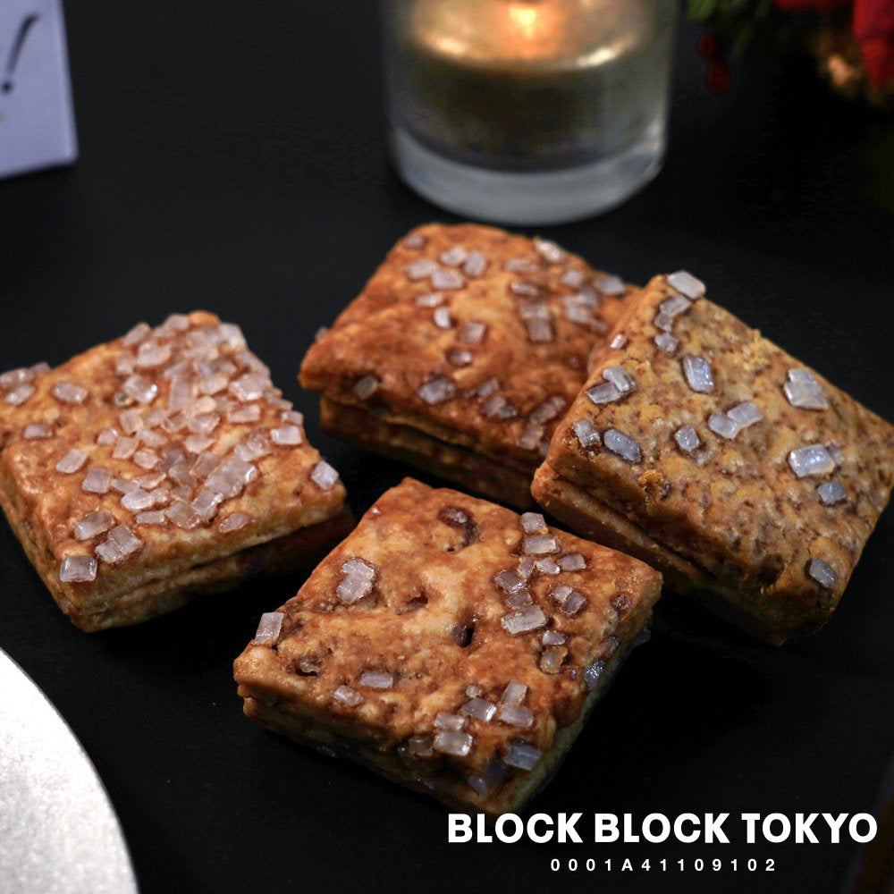 【送料無料、ポスト投函】BLOCK BLOCK TOKYO バスクチーズクッキー（ミックス）4個入り／HAPPY BITHDAY シール付