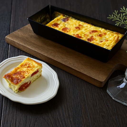 お酒と楽しむ甘くないバスクチーズケーキ（バジル＆トマト）