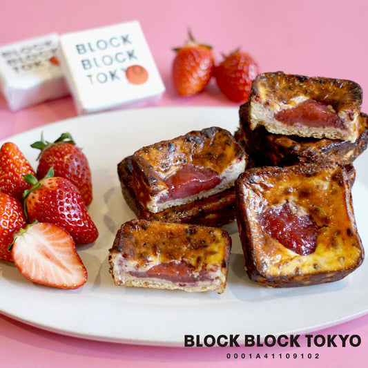 BLOCK BLOCK TOKYO バスクチーズケーキ／Basque Burnt Cheese Cake（国産いちご　4個入り）
