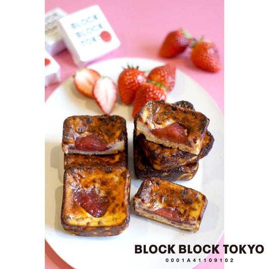 BLOCK BLOCK TOKYO バスクチーズケーキ／Basque Burnt Cheese Cake（国産いちご　4個入り）